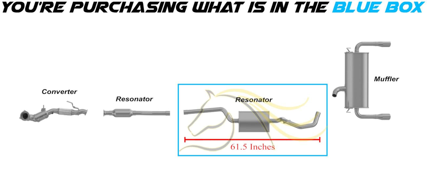 Northeastern Exhaust | Stainless Steel Rear Exhaust Resonator Pipe Compatible for 2013-2019 Ford Escape 2.0L, 2.5L | 2013-2016 Escape 1.6L | 2017-2019 Escape 1.5L | Free Sleeves Included | Automotive Replacement Part