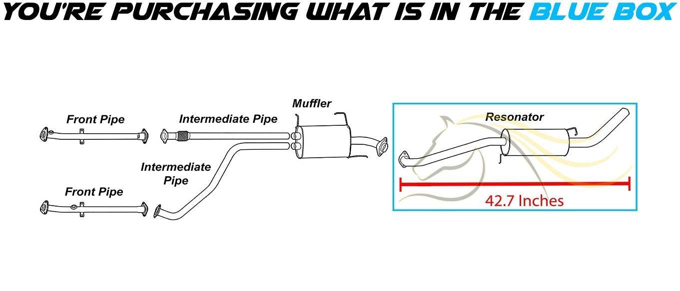 Exhaust Resonator Pipe for 1996-2000 Nissan Pathfinder and Infiniti QX4 3.3L