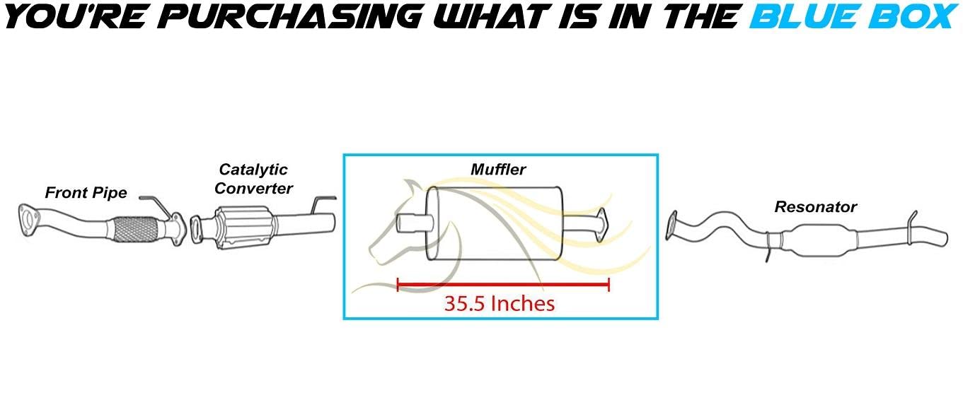 Northeastern Exhaust | Stainless Steel Exhaust Muffler Compatible for Ford Escape 2005-2008 2.3L & 3.0L | Mercury Mariner 2005-2008 2.3L & 3.0L | Mazda Tribute 2005-2006 3.0L | Tribute 2005-2006 & 2008 2.3L | Free Clamp, Gasket, and Bolts & Nuts Included