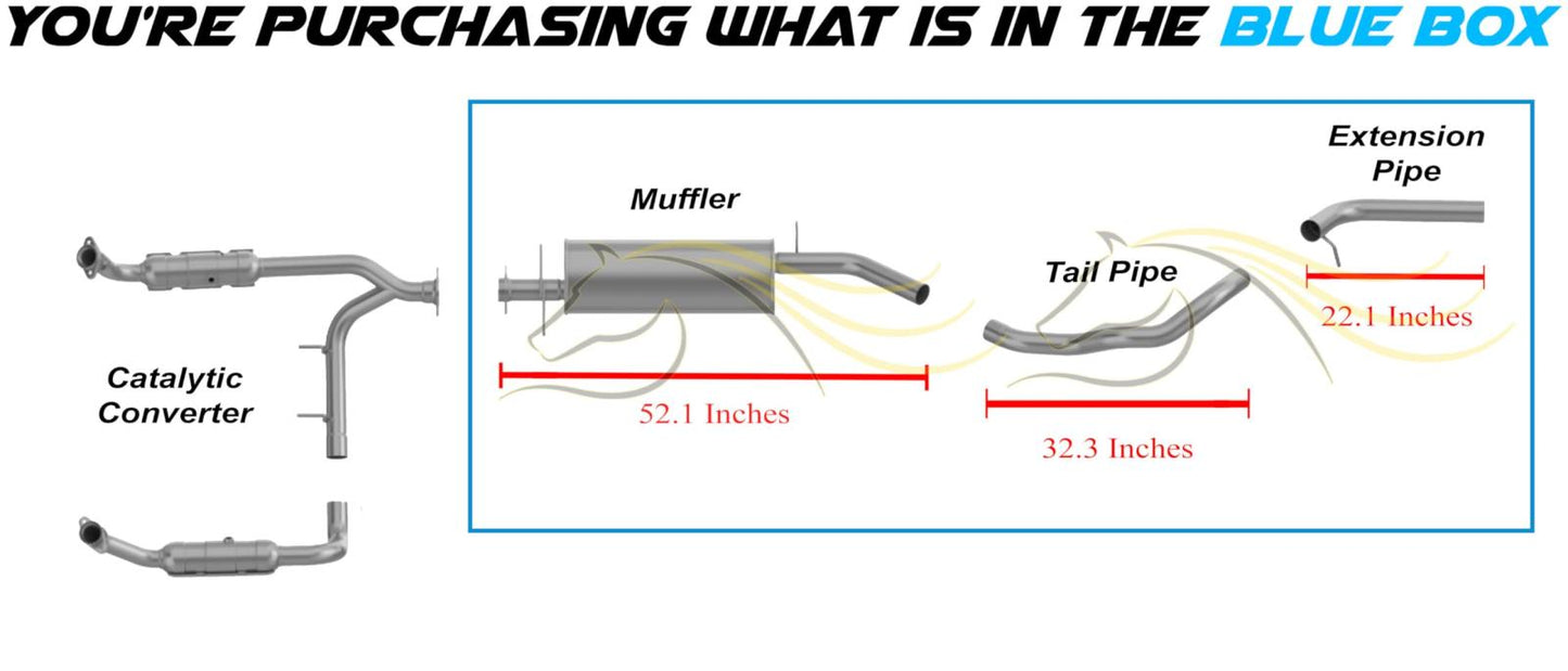 2003-2004 Ford Expedition 4.6L | 2003-2006 Ford Expedition 5.4L Muffler, Tail Pipe & Extension Pipe Exhaust System Kit