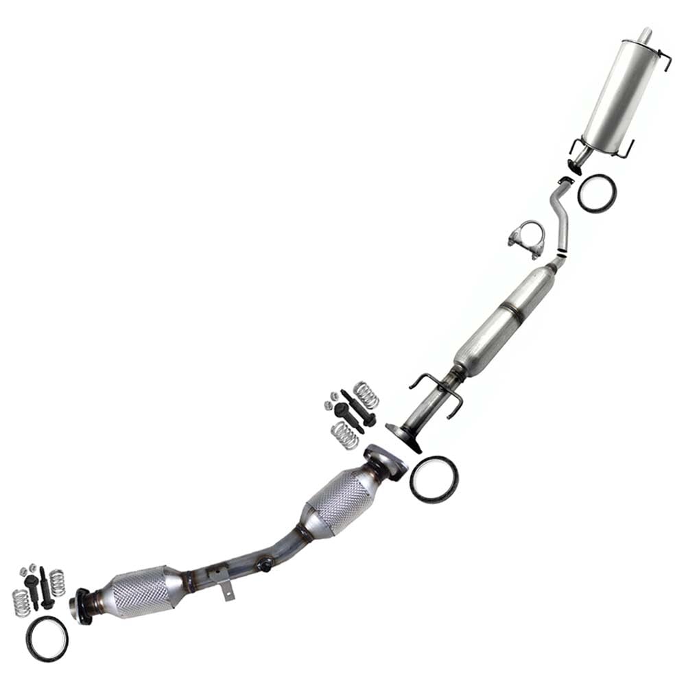 2007-2011 Nissan Versa 1.8L Exhaust Catalytic, Resonator and Muffler Exhaust System Kit
