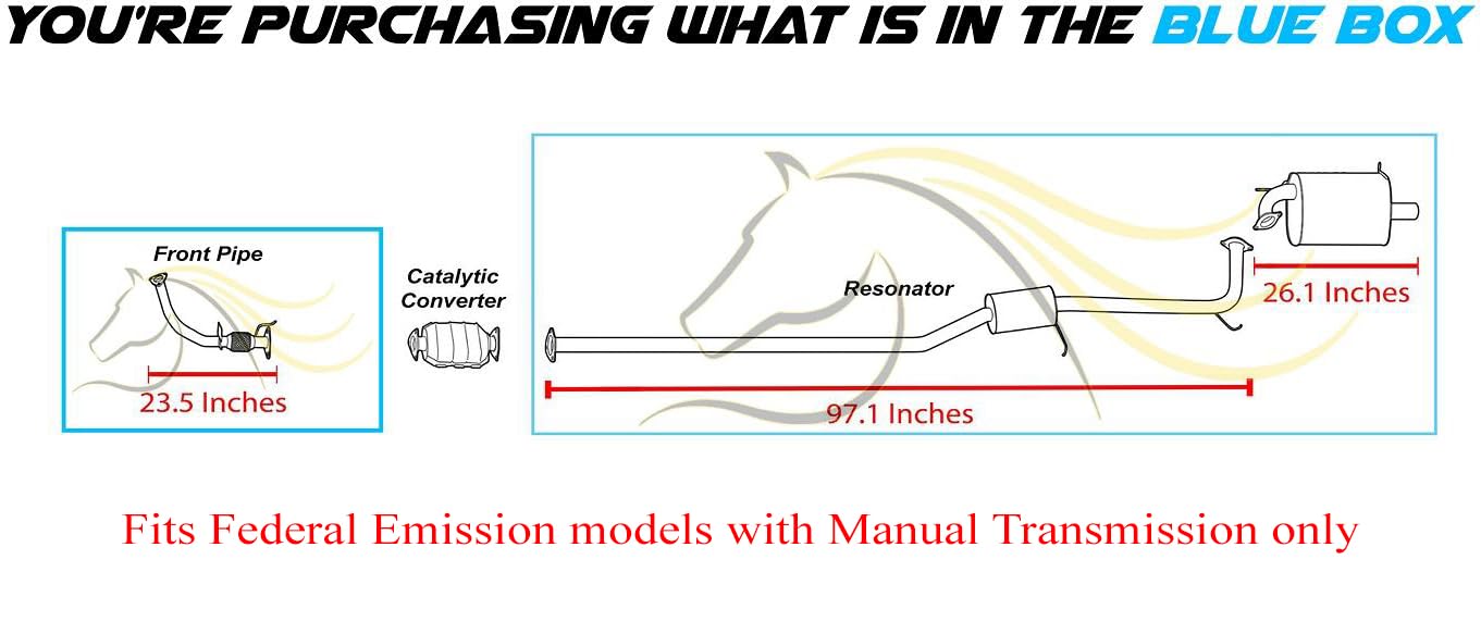 1998-2002 Honda Accord 2.3L Exhaust Pipe, Resonator and Muffler