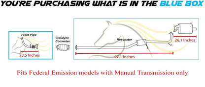 1998-2002 Honda Accord 2.3L Exhaust Pipe, Resonator and Muffler