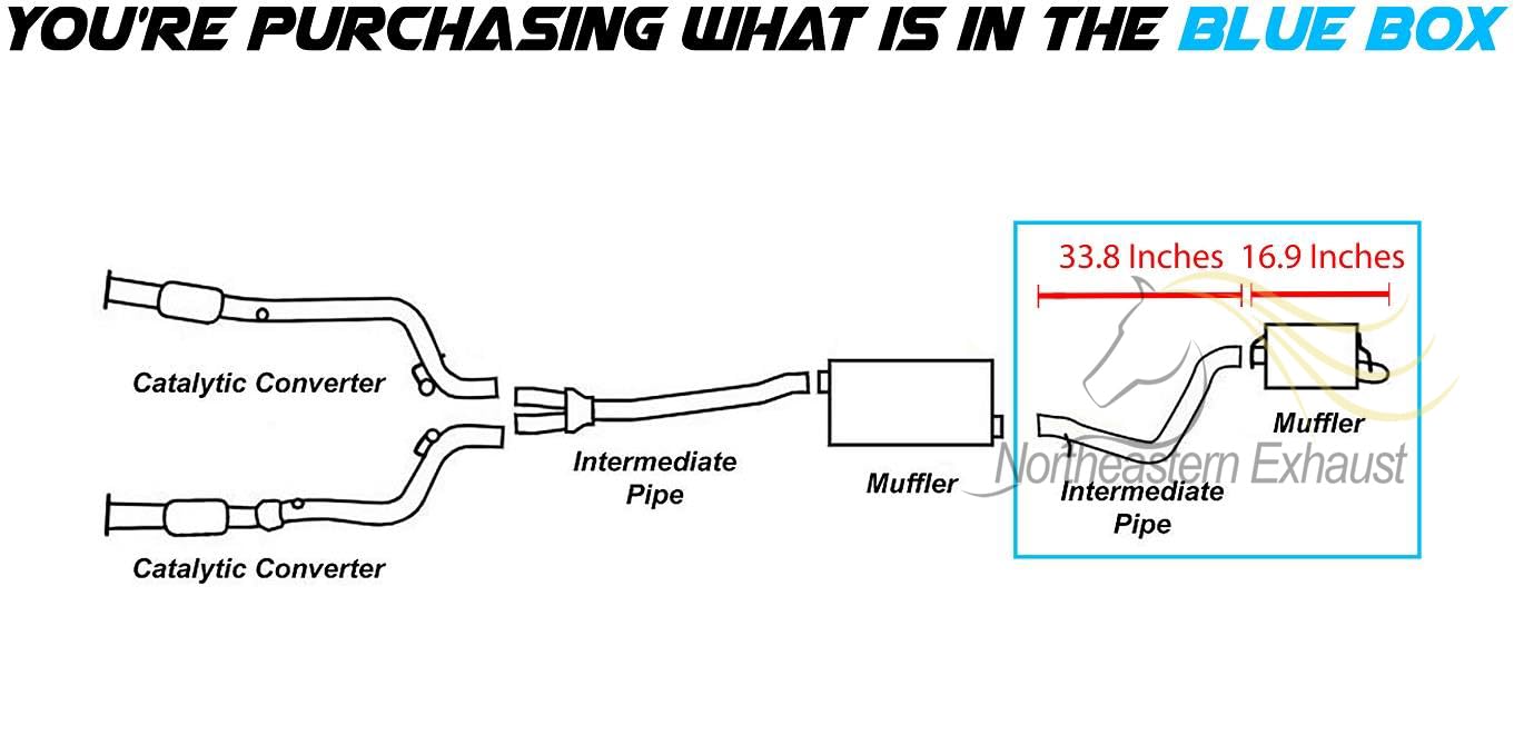 Exhaust Pipe and Muffler for 2005-2010 Chrysler 300, Dodge Charger and Magnum 2.7L 3.5L