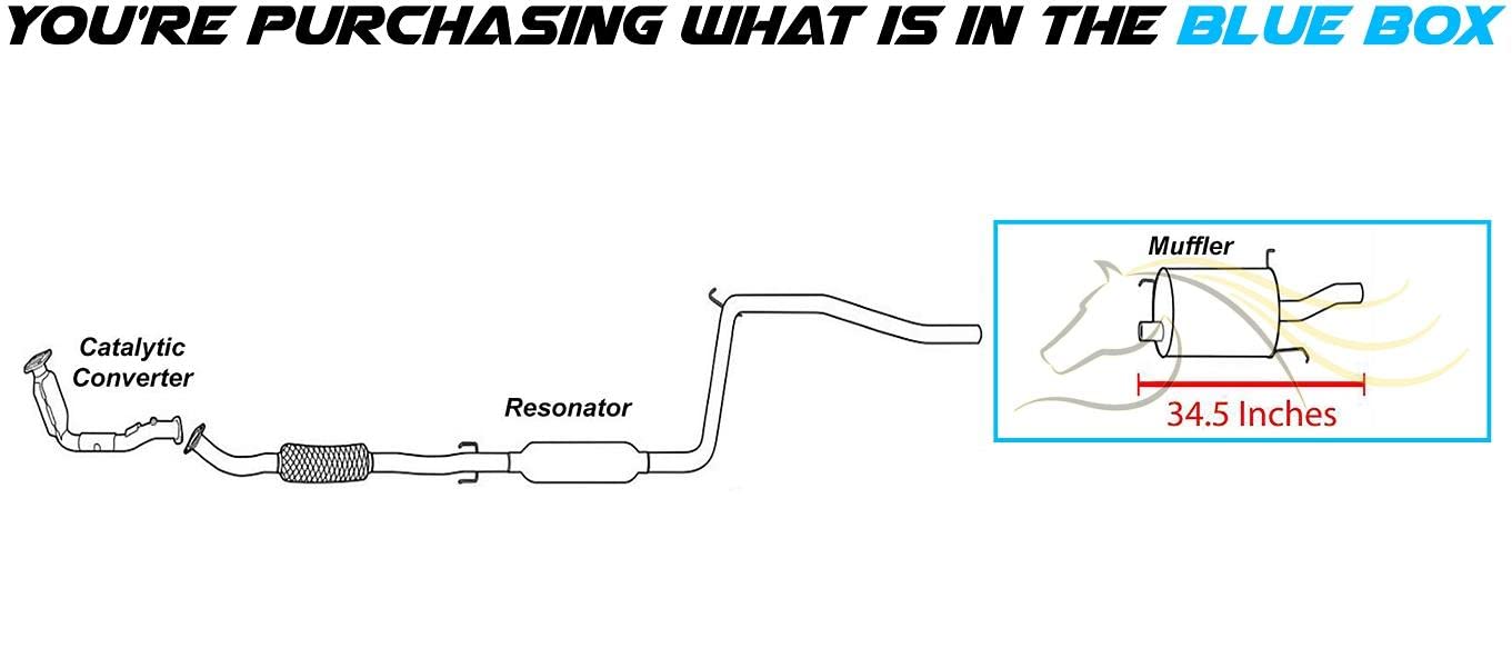 Northeastern Exhaust | Stainless Steel Muffler Tailpipe Compatible for 1997-2002 Ford Escort | 1997-1999 Mercury Tracer | 2.0L | Sedan