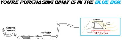 Northeastern Exhaust | Stainless Steel Muffler Tailpipe Compatible for 1997-2002 Ford Escort | 1997-1999 Mercury Tracer | 2.0L | Sedan