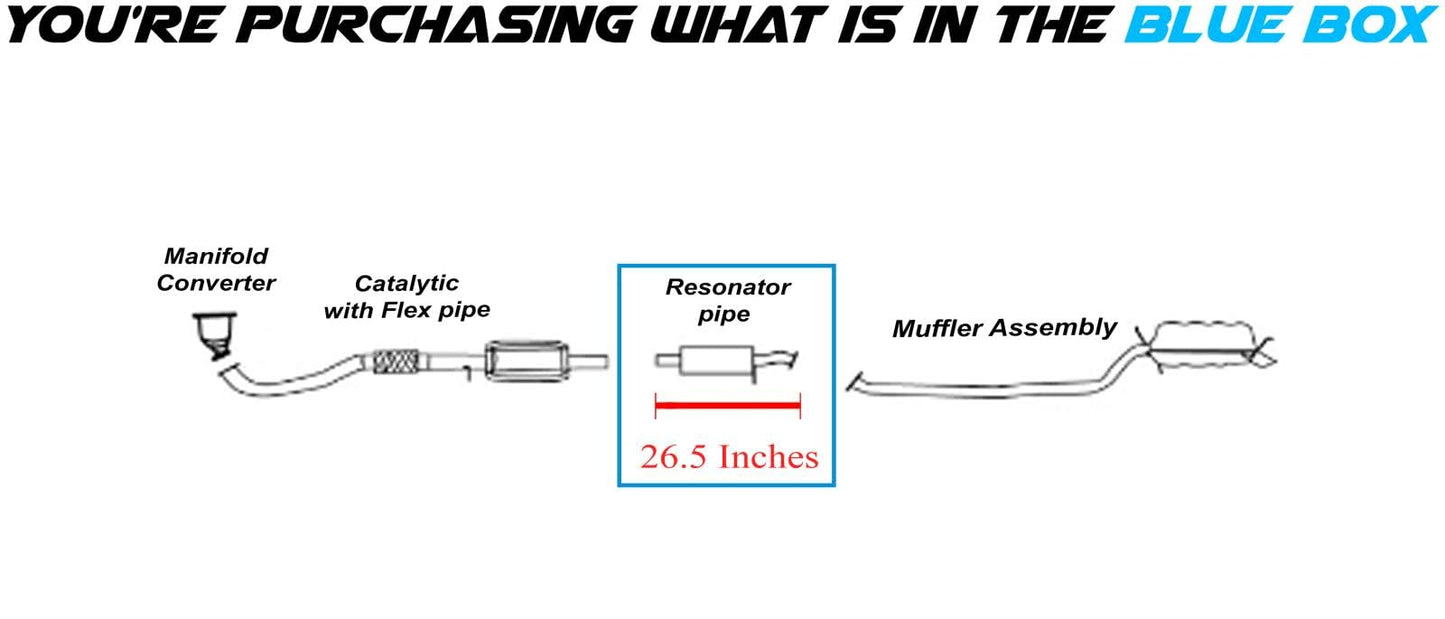 Northeastern Exhaust | Stainless Steel Exhaust Resonator Pipe Compatible for 2001-2004 Hyundai Santa Fe 2.4L | 2001-2006 Hyundai Santa Fe 2.7L | Free Gasket and Clamp Included