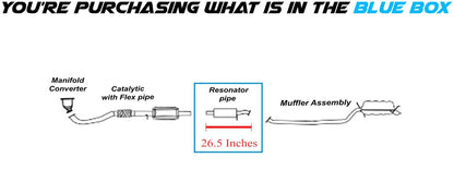 Northeastern Exhaust | Stainless Steel Exhaust Resonator Pipe Compatible for 2001-2004 Hyundai Santa Fe 2.4L | 2001-2006 Hyundai Santa Fe 2.7L | Free Gasket and Clamp Included