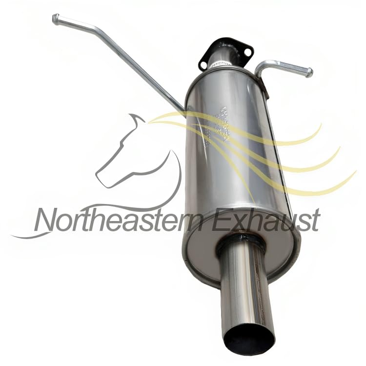 Northeastern Exhaust | Stainless Steel Exhaust Resonator Pipe Compatible for 2001-2004 Hyundai Santa Fe 2.4L | 2001-2006 Hyundai Santa Fe 2.7L | Free Gasket and Clamp Included