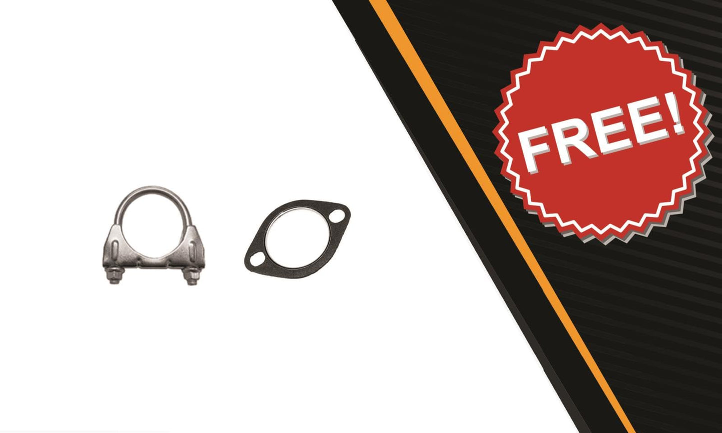 Northeastern Exhaust | Stainless Steel Exhaust Resonator Pipe Compatible for 2001-2004 Hyundai Santa Fe 2.4L | 2001-2006 Hyundai Santa Fe 2.7L | Free Gasket and Clamp Included