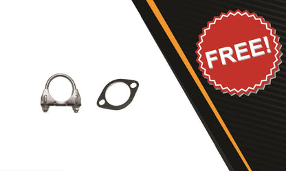 Northeastern Exhaust | Stainless Steel Exhaust Resonator Pipe Compatible for 2001-2004 Hyundai Santa Fe 2.4L | 2001-2006 Hyundai Santa Fe 2.7L | Free Gasket and Clamp Included