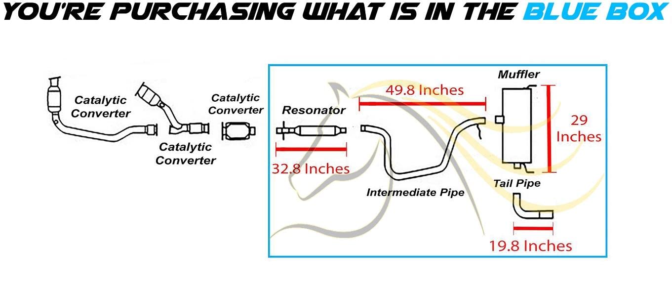 2008-2010 Pontiac G6 3.5L Exhaust Resonator, Intermediate Pipe, Muffler and Tail Pipe