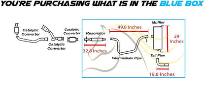 2008-2010 Pontiac G6 3.5L Exhaust Resonator, Intermediate Pipe, Muffler and Tail Pipe