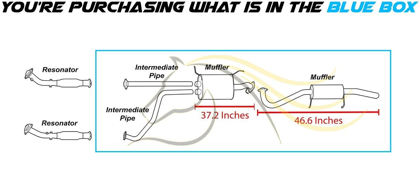 Exhaust Intermediate Pipes & Mufflers for 2001-2003 Infiniti QX4 3.5L and 2001-2004 Nissan Pathfinder 3.5L