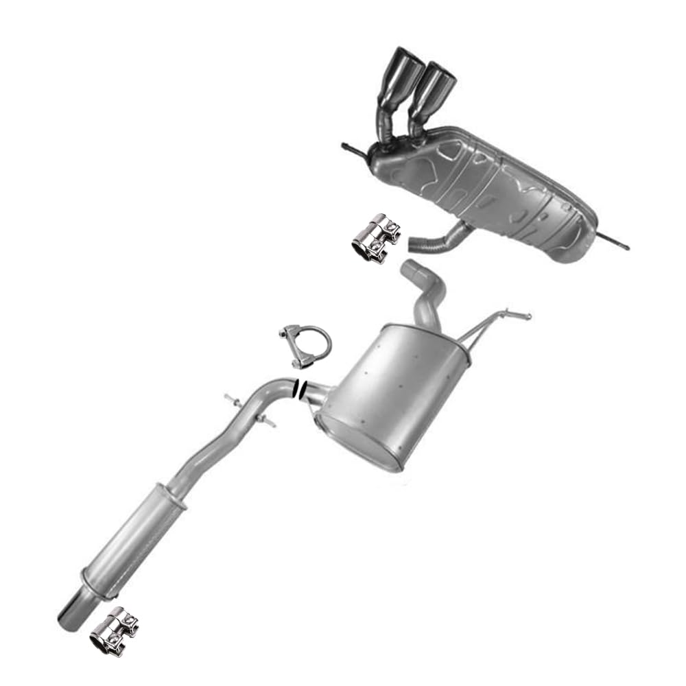 2006-2014 Volkswagen Golf and Rabbit 2.5L Exhaust Resonator Pipe and Muffler