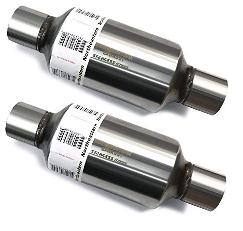 Colt Exhaust | Single Chamber Universal Fit Round Exhaust Mufflers (2.25" ID/OD 18"Long) | Pack of 2 | Automotive Replacement Part