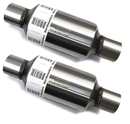 Colt Exhaust | Single Chamber Universal Fit Round Exhaust Mufflers (2.25" ID/OD 18"Long) | Pack of 2 | Automotive Replacement Part