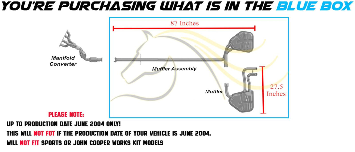 2002-2004 Mini Cooper 1.6L Exhaust Muffler Assembly