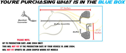 2002-2004 Mini Cooper 1.6L Exhaust Muffler Assembly