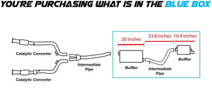 Intermediate Pipes and Muffler for 2005-2010 Chrysler 300 | 2006-2010 Dodge Charger | 2005-2008 Magnum | 2.7L 3.5L