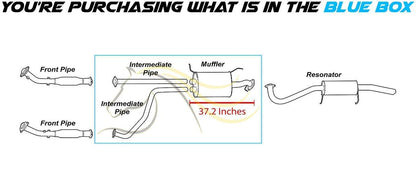 Exhaust Intermediate Pipes and Muffler for 2001-2003 Infiniti QX4 3.5 and 2001-2004 Nissan Pathfinder 3.5L