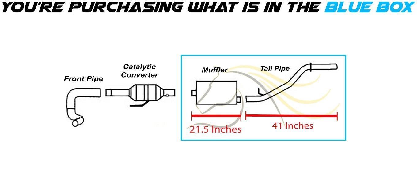 1997-2000 Jeep Wrangler 2.5L/4.0L Exhaust Muffler and Tail Pipe