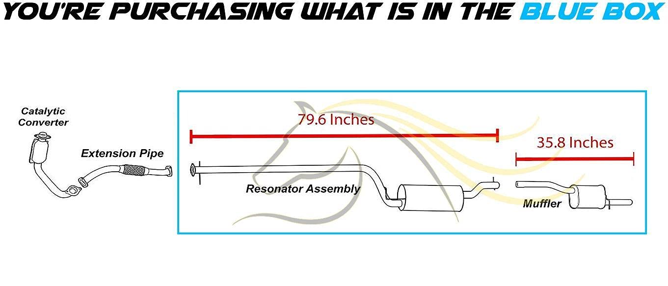 2000-2004 Ford Focus 2.0L Exhaust Resonator Pipe and Muffler