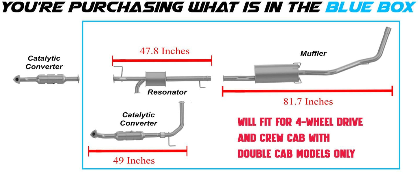 2005-2006 Toyota Tundra 4.7L Catalytic Converter, Resonator and Muffler