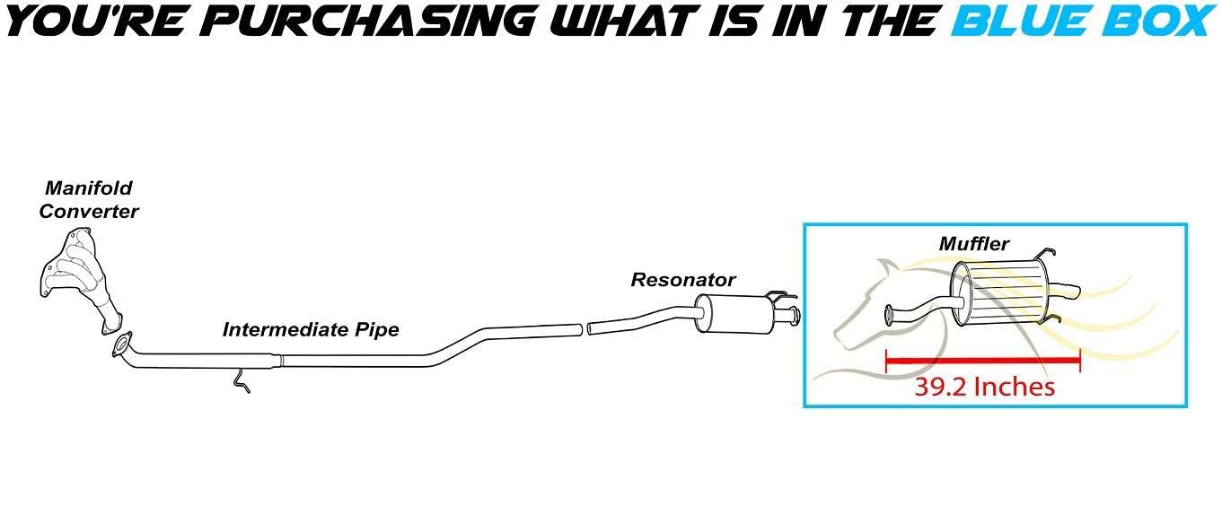Exhaust Muffler for 2001-2003 Acura EL 1.7L, 2001-2005 Honda Civic 1.7L, and 2003-2005 Civic 1.3L