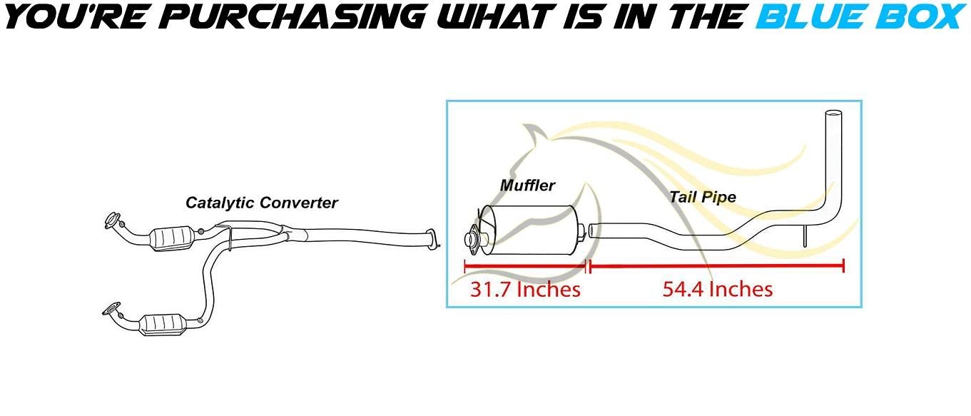 2003-2008 Chevrolet Express and GMC Savana 4.3L 5.3L Exhaust Muffler and Tail Pipe