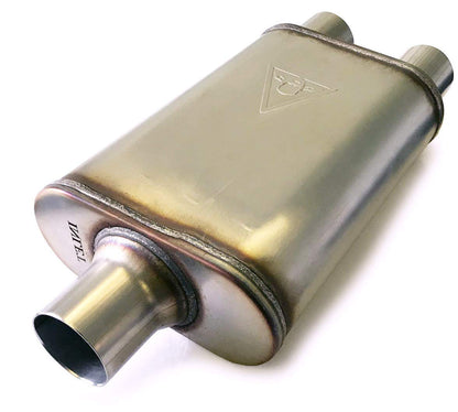 Colt Exhaust Dual Outlet Single Chamber Muffler (2.5" ID Center / 2.5" ID Dual Outlet)