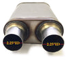 Colt Exhaust Dual Outlet Single Chamber Muffler (2.5" ID Center / 2.5" ID Dual Outlet)