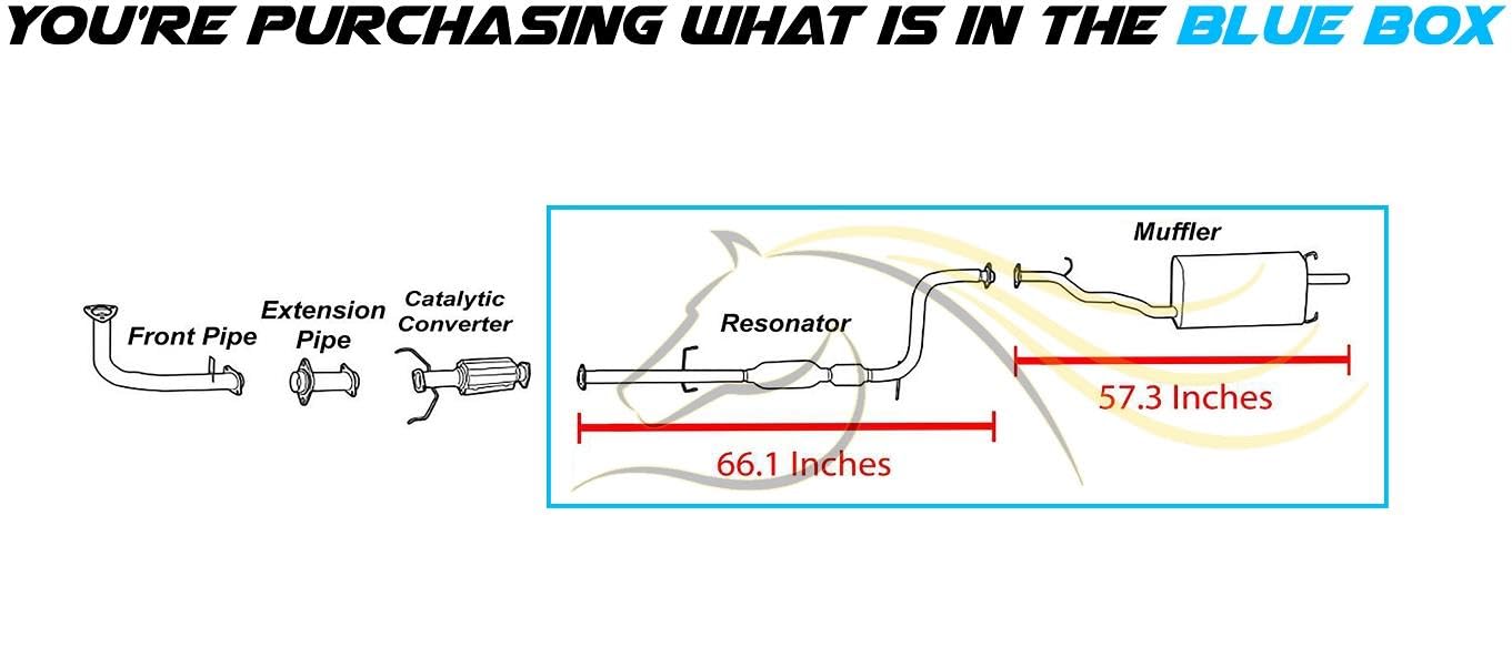 1994-1997 Honda Accord 2.2L Resonator Pipe and Muffler Exhaust - For LX and DX sub-models with Federal Emissions System
