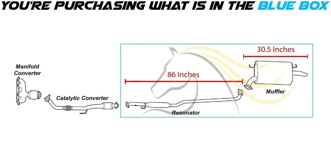 Resonator and Muffler Exhaust for 1997-2003 Toyota Camry and Solara 2.2L 2.4L