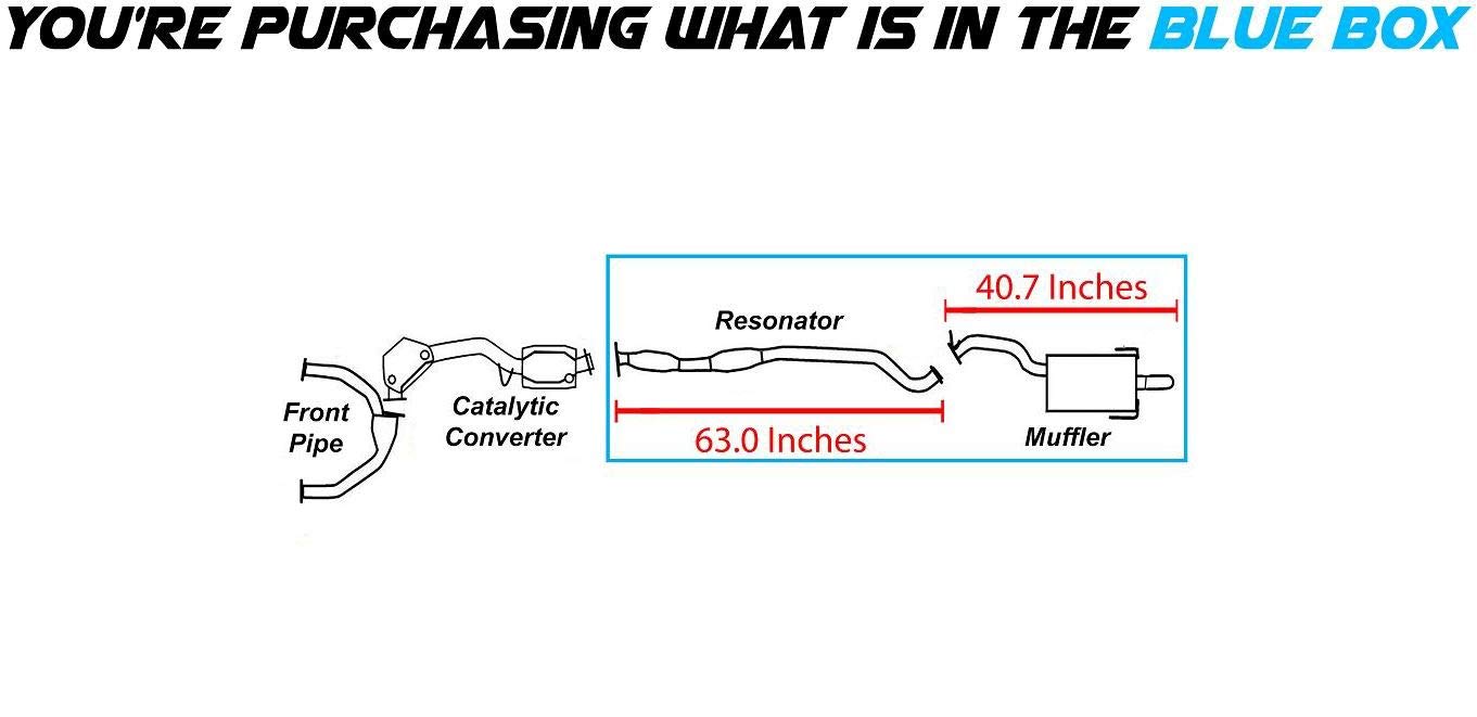 Resonator Pipe and Muffler Exhaust for 2000-2004 Subaru Legacy and Outback 2.5L
