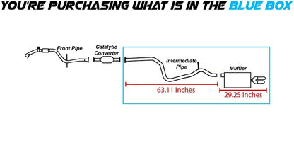 1997-1998 Pontiac Sunfire 2.2L Exhaust Pipe and Muffler