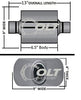 Stainless Steel Pair of Center Single Chamber Performance Exhaust Race Muffler Universal Fit (2.5" ID/OD x 13" Long)