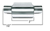Stainless Steel Pair of Center Single Chamber Performance Exhaust Race Muffler Universal Fit (2.5" ID/OD x 13" Long)