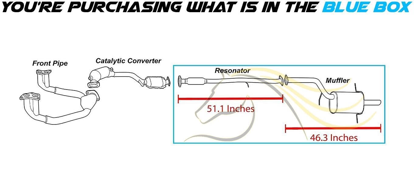 1999-2002 Subaru Forester 2.5L Resonator Pipe and Muffler Exhaust