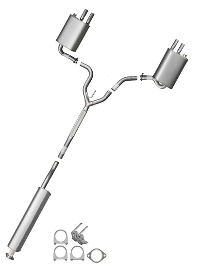 2004-2008 Nissan Maxima 3.5L Resonator and Pair of Muffler Exhaust
