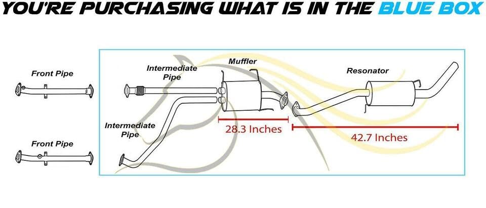 Muffler Assembly and Resonator for 1996-2000 Nissan Pathfinder and Infiniti QX4 3.3L