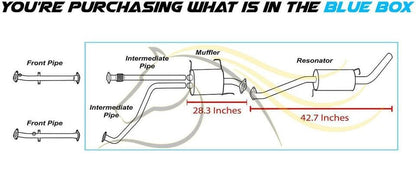 Muffler Assembly and Resonator for 1996-2000 Nissan Pathfinder and Infiniti QX4 3.3L