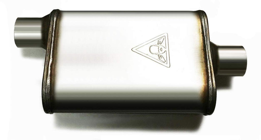 Universal Muffler Exhaust  | Single Chamber | Offset In | Center Out (2.25" ID/OD x 19"Long)
