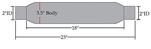Colt Exhaust Stainless Steel Straight Universal Glasspack Muffler Resonator (2" ID/OD x 23" Long)