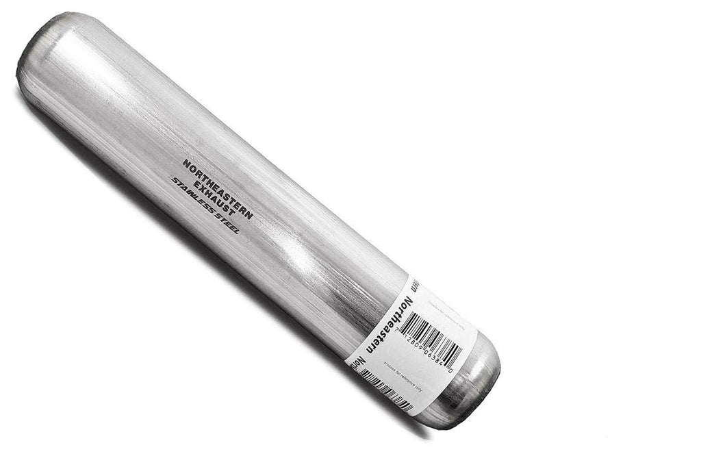 Colt Exhaust | Stainless Steel Universal Straight Blank Glass Pack Muffler Resonator (2"ID / 2" OD / 18" long) | Automotive Replacement Part