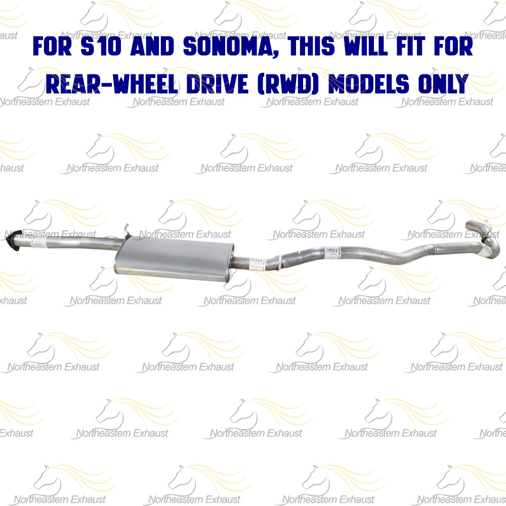 1998-2000 Chevrolet S10, GMC Sonoma, Isuzu Hombre 2.2L Exhaust Pipe, Muffler and Tail Pipe