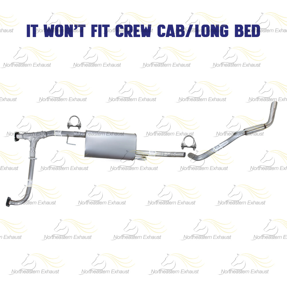 2005-2019 Nissan Frontier 4.0L Exhaust Pipes and Muffler | Extended Cab and Crew Cab short bed only (59.5in bed) (125.9in WB)