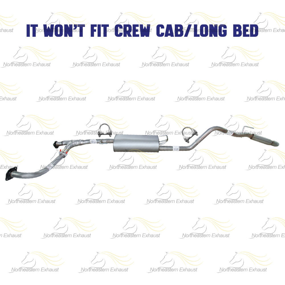 2005-2019 Nissan Frontier 4.0L Exhaust Pipes and Muffler | Extended Cab and Crew Cab short bed only (59.5in bed) (125.9in WB)