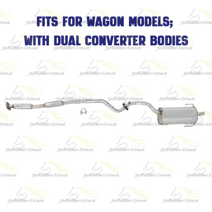 Resonator Pipe and Muffler Exhaust for 2000-2004 Subaru Legacy and Outback 2.5L