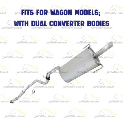 Resonator Pipe and Muffler Exhaust for 2000-2004 Subaru Legacy and Outback 2.5L